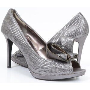 Moda Spana Women's 9M Sparkling Peep Toe Stiletto Heels Platform Formal Party